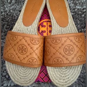 Tory Burch T monogram espadrille slides